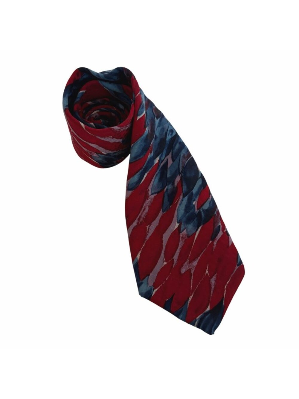 JT Beckett Silk Tie Red Blue Abstract Mens Necktie USA Office Work Formal Gift